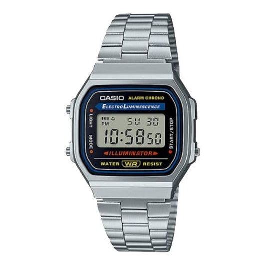 Casio Vintage Collection Digital Watch A168W-1 Silver-Black Sheep Skate Shop