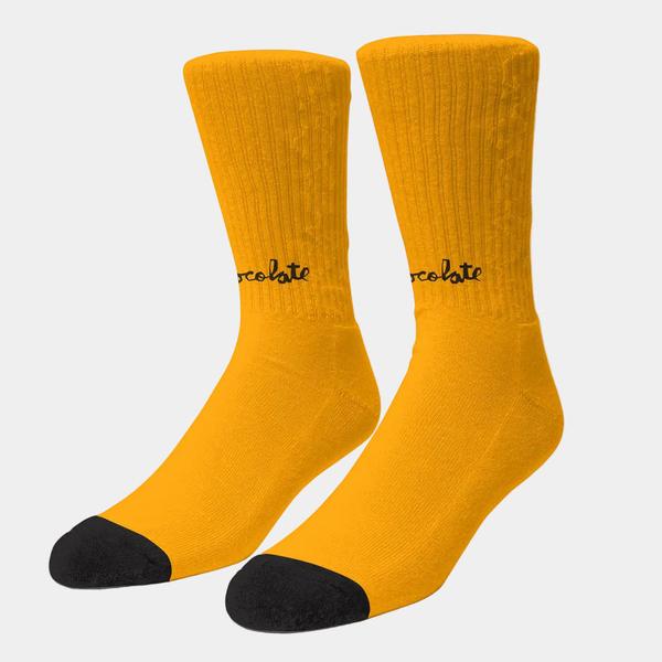 Chocolate Skateboards Lost Chunk Crew Socks Gold-Black Sheep Skate Shop