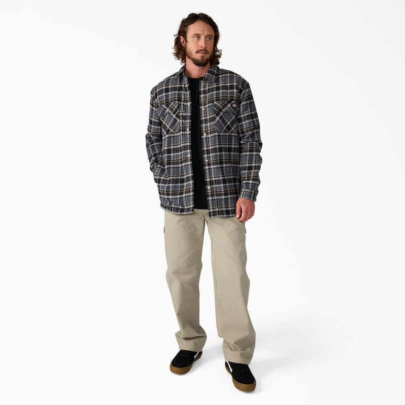 Dickies Sherpa Lined Flannel Shirt Jacket Ultimate Gray