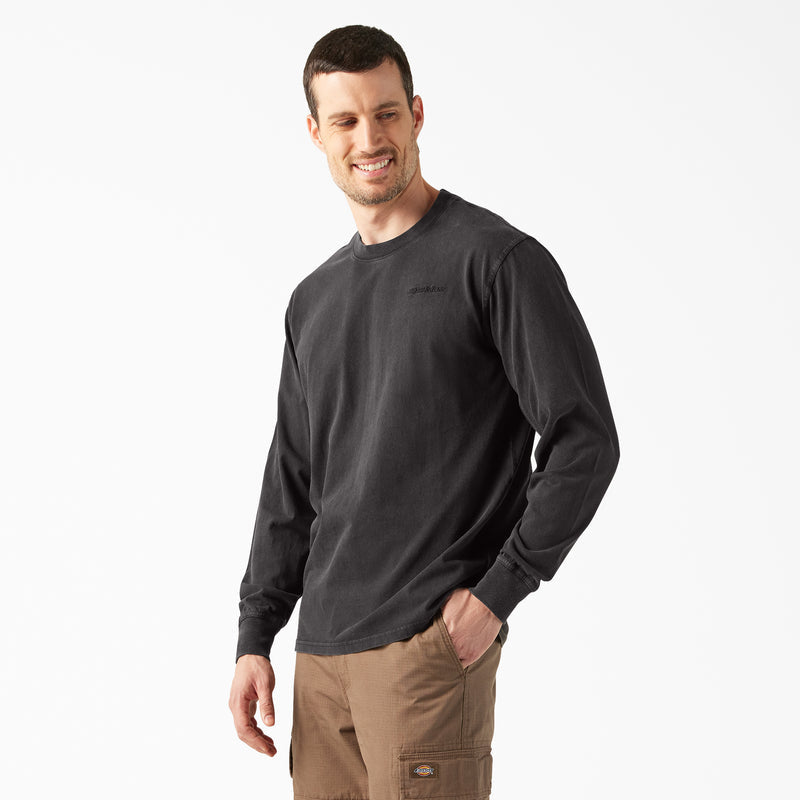 Dickies Plentywood Long Sleeve T-Shirt Acid Wash Black