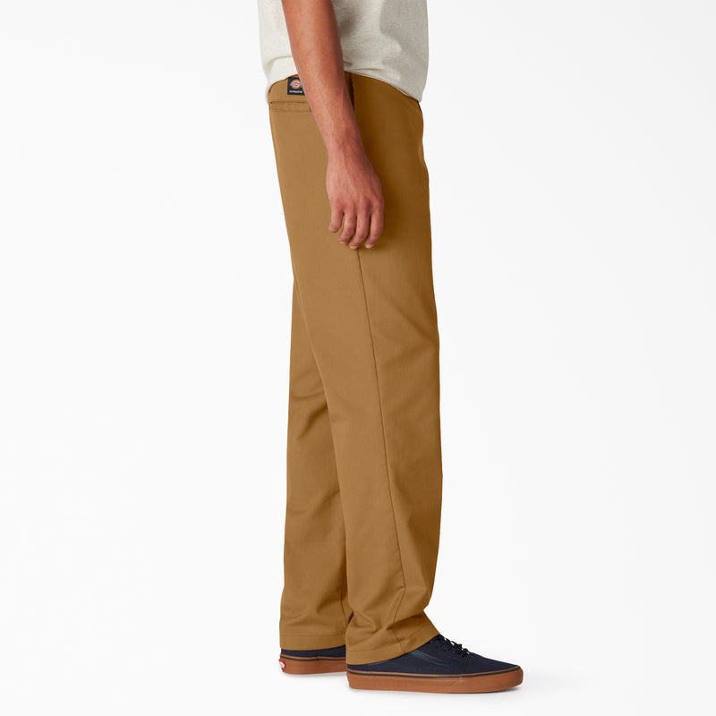 Dickies Skateboarding Pants Flex Slim Fit Straight Leg Brown Duck