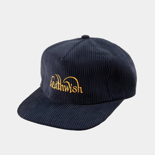 Deathwish Skateboards Golden Corduroy Snapback Hat Navy-Black Sheep Skate Shop