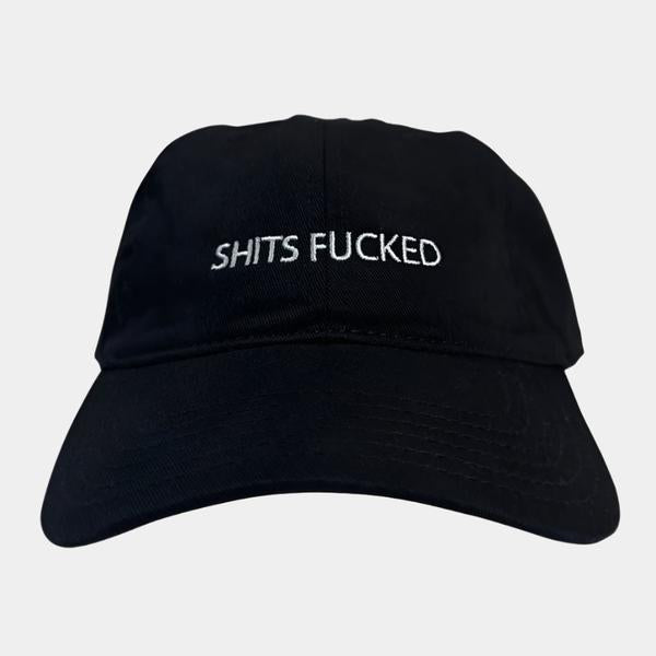 Designer Trash Shits Fucked Strapback Hat Black-Black Sheep Skate Shop