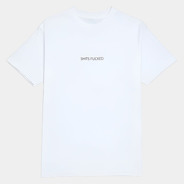 Designer Trash Shits Fucked T-Shirt White-Black Sheep Skate Shop