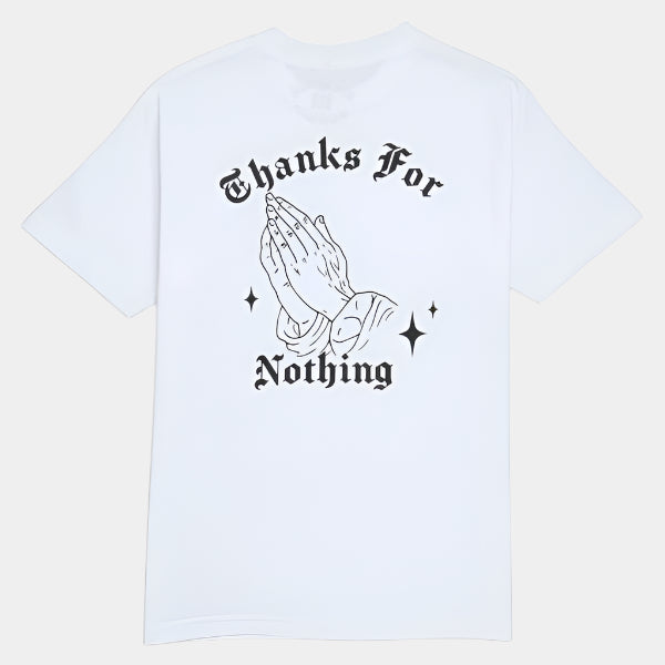 Designer Trash Thanks For Nothing T-Shirt White-Black Sheep Skate Shop