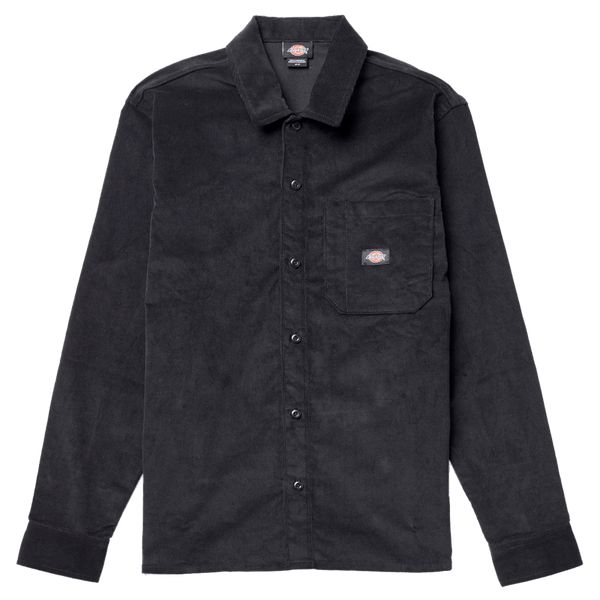 Dickies Corduroy Long Sleeve Relaxed Fit Work Shirt Black-Black Sheep Skate Shop