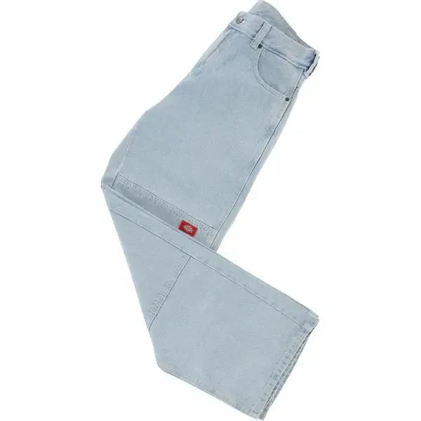 Dickies Double Knee Denim Work Jeans Loose Fit Straight Leg Denim Vintage Wash-Black Sheep Skate Shop