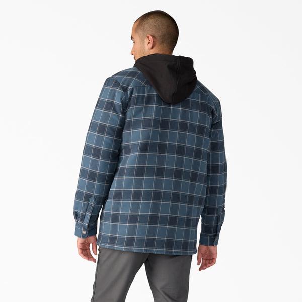 Dickies Fleece Hooded Flannel Shirt Jacket Dark Navy-Black Sheep Skate Shop