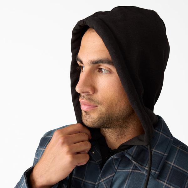 Dickies Fleece Hooded Flannel Shirt Jacket Dark Navy-Black Sheep Skate Shop