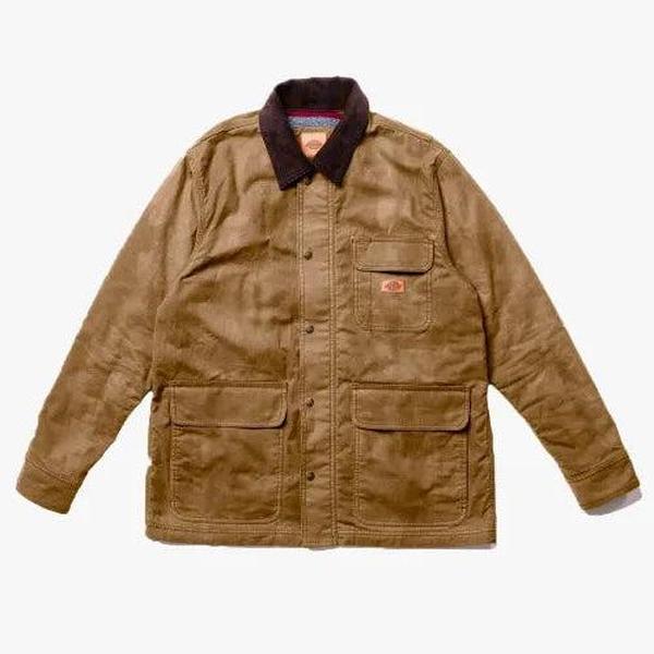 Dickies Fully Waxed Canvas Flannel Lined Chore Coat Brown Duck-Black Sheep Skate Shop