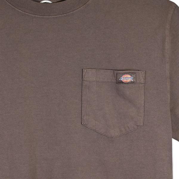 Dickies Heavy Weight Worn In Pocket T-Shirt Pigment Dyed Dark Brown-Black Sheep Skate Shop