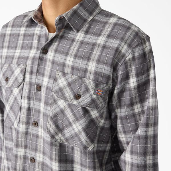Dickies Long Sleeve Flannel Work Shirt December Sky-Black Sheep Skate Shop