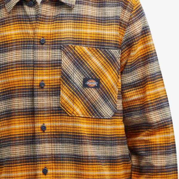 Dickies Long Sleeve Flannel Work Shirt Orange-Black Sheep Skate Shop