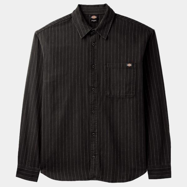 Dickies New Hickory Long Sleeve Shirt Black-Black Sheep Skate Shop