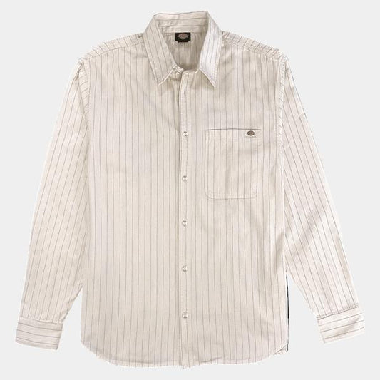 Dickies New Hickory Long Sleeve Shirt Egret-Black Sheep Skate Shop