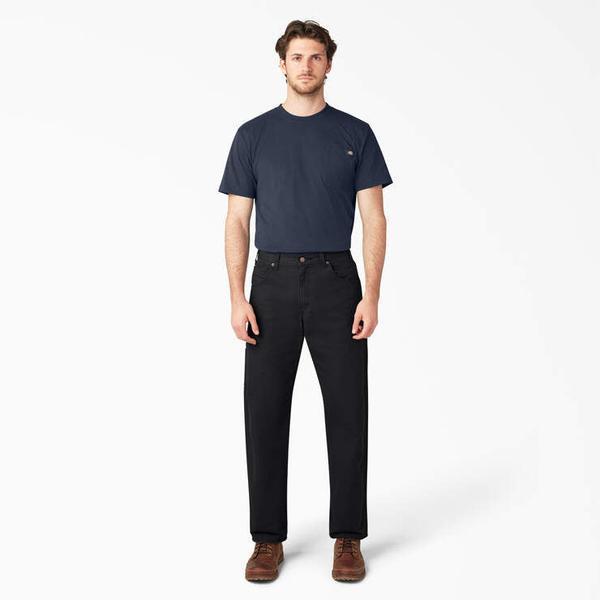 Dickies Relaxed Fit Heavyweight Duck Carpenter Pants Rinsed Black-Black Sheep Skate Shop