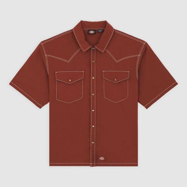Dickies River Ranch Western Shirt Cappuccino – Black Sheep Skate Shop