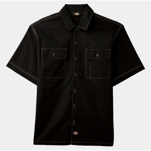 Dickies Riverbend Short Sleeve Work Shirt Black-Black Sheep Skate Shop
