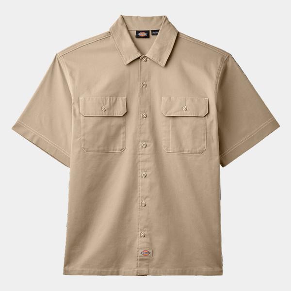 Dickies Riverbend Short Sleeve Work Shirt Desert Sand-Black Sheep Skate Shop