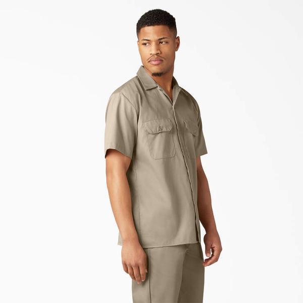 Dickies Short Sleeve Flex Relaxed Fit Work Shirt Desert Sand-Black Sheep Skate Shop