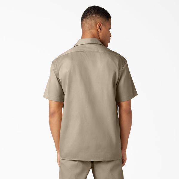 Dickies Short Sleeve Flex Twill Work Shirt Desert Sand-Black Sheep Skate Shop