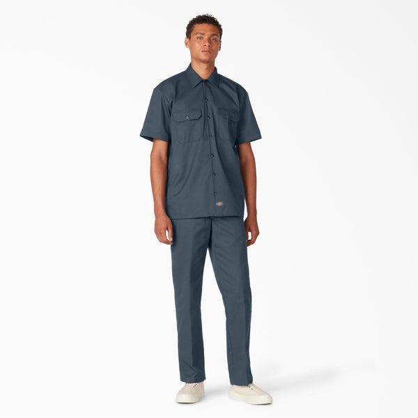 Dickies Short Sleeve Twill Work Shirt Air Force Blue-Black Sheep Skate Shop