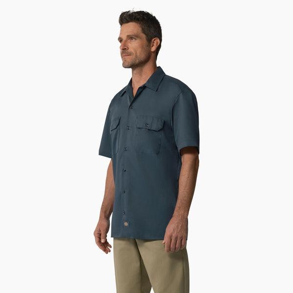 Dickies Short Sleeve Twill Work Shirt Air Force Blue-Black Sheep Skate Shop