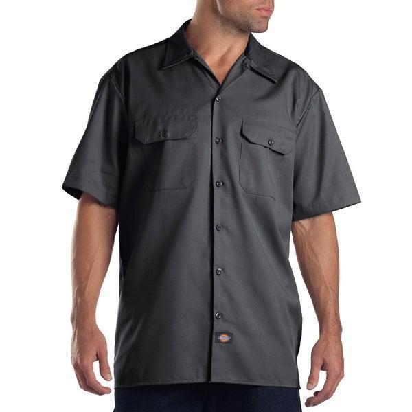 Short sleeve twill work hot sale shirt