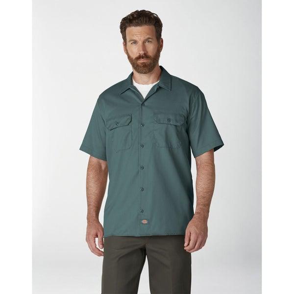 Dickies Short Sleeve Twill Work Shirt Lincoln Green-Black Sheep Skate Shop