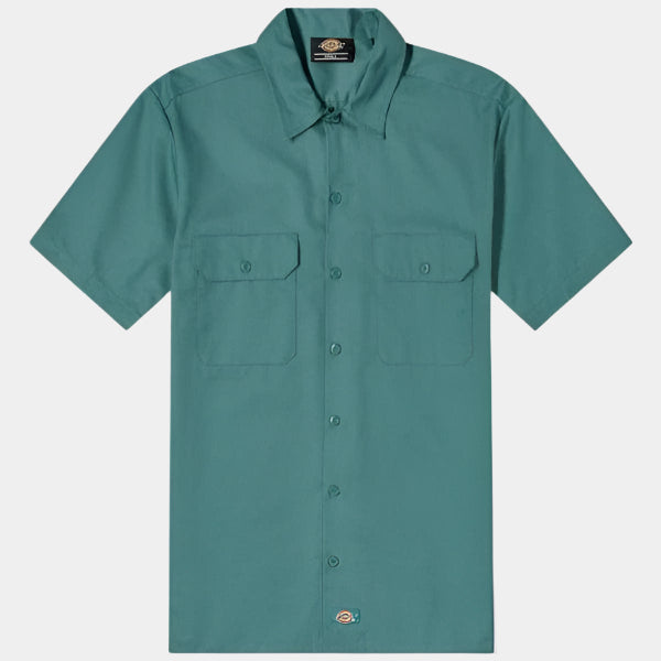 Dickies Short Sleeve Twill Work Shirt Lincoln Green-Black Sheep Skate Shop