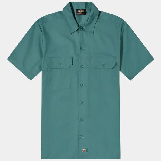 Dickies Short Sleeve Twill Work Shirt Lincoln Green-Black Sheep Skate Shop