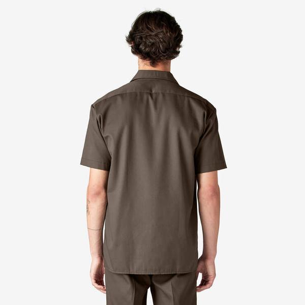 Dickies Short Sleeve Twill Work Shirt Mushroom-Black Sheep Skate Shop