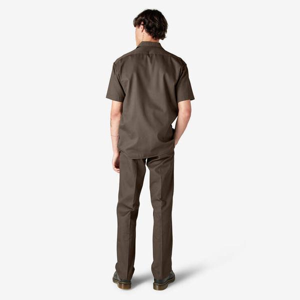Dickies Short Sleeve Twill Work Shirt Mushroom-Black Sheep Skate Shop