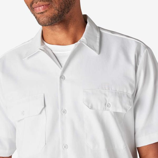 Dickies Short Sleeve Twill Work Shirt White-Black Sheep Skate Shop