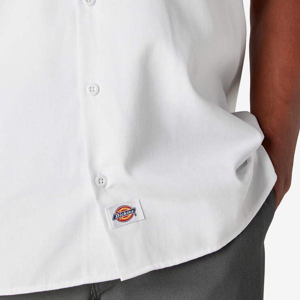 Dickies Short Sleeve Twill Work Shirt White-Black Sheep Skate Shop