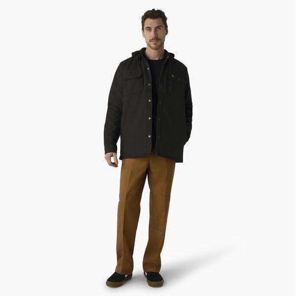 Dickies Skateboarding Canvas Shirt Jacket With Fleece Hood Black-Black Sheep Skate Shop