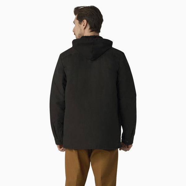 Dickies Skateboarding Canvas Shirt Jacket With Fleece Hood Black-Black Sheep Skate Shop