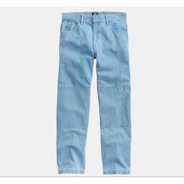 Dickies Skateboarding Double Knee Denim Pants Loose Fit Light Wash-Black Sheep Skate Shop