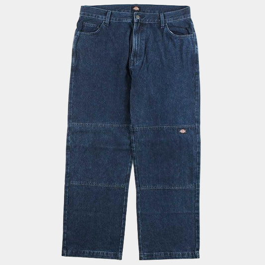 Dickies Skateboarding Double Knee Denim Pants Loose Fit Stonewashed Indigo Blue-Black Sheep Skate Shop