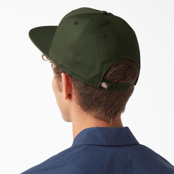 Dickies Skateboarding Flat Bill Snapback Hat Olive Green-Black Sheep Skate Shop
