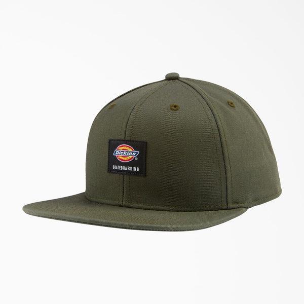 Dickies Skateboarding Flat Bill Snapback Hat Olive Green-Black Sheep Skate Shop