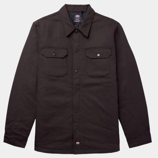 Dickies Skateboarding Heavy Weight Lined Duck Snap Shirt Jacket Dark Brown-Black Sheep Skate Shop