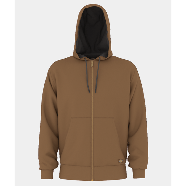 Dickies Thermal Lined Fleece Zip Hoody Brown Duck-Black Sheep Skate Shop