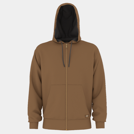 Dickies Thermal Lined Fleece Zip Hoody Brown Duck-Black Sheep Skate Shop