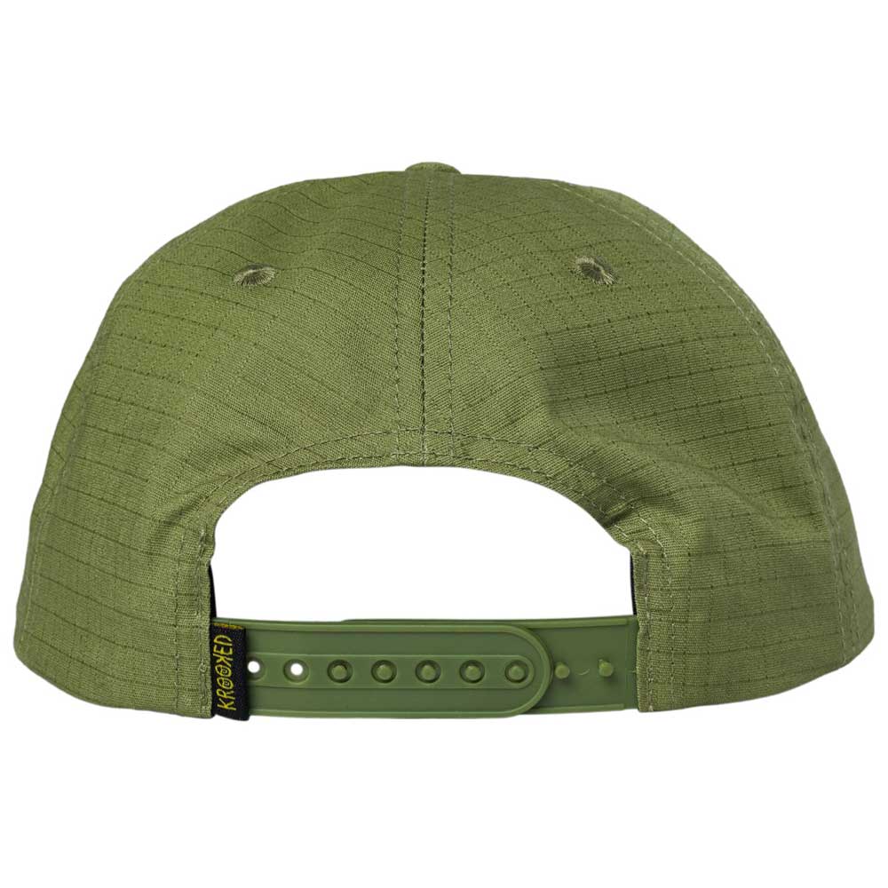 Krooked Skateboards Eyes Unstructured Snapback Hat Olive Ripstop