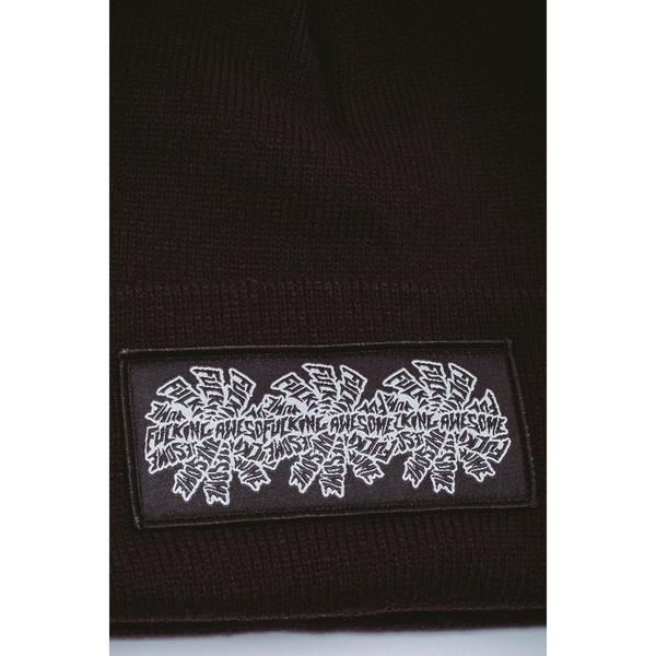 Fucking Awesome Three Spiral Edge Stitch Cuff Beanie Black-Black Sheep Skate Shop