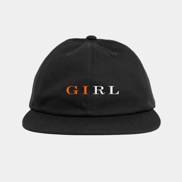 Girl Skateboards Serif 6 Panel Hat Black-Black Sheep Skate Shop