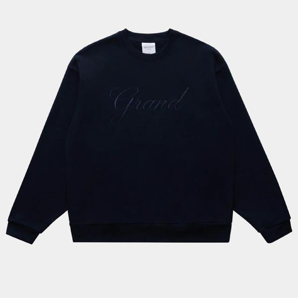 Grand Collection Embroidered Crewneck Black-Black Sheep Skate Shop