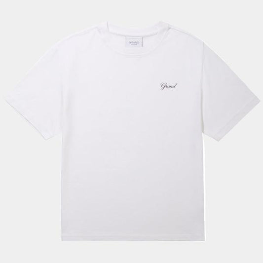Grand Collection Grand Script T-Shirt White-Black Sheep Skate Shop