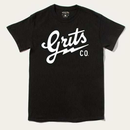 Grits Co. Script Tee Black-Black Sheep Skate Shop